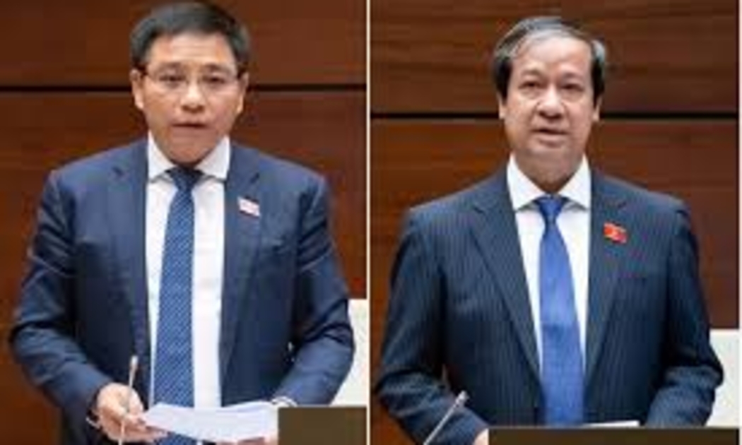 Bộ trưởng Bộ Tài chính Nguyễn Văn Thắng và Bộ trưởng Bộ Giáo dục và Đào tạo Nguyễn Kim Sơn sẽ trả lời chất vấn trước Quốc hội ngày 19-20/6. (Ảnh: P.Thắng)