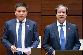 Bộ trưởng Bộ Tài chính Nguyễn Văn Thắng và Bộ trưởng Bộ Giáo dục và Đào tạo Nguyễn Kim Sơn sẽ trả lời chất vấn trước Quốc hội ngày 19-20/6. (Ảnh: P.Thắng)