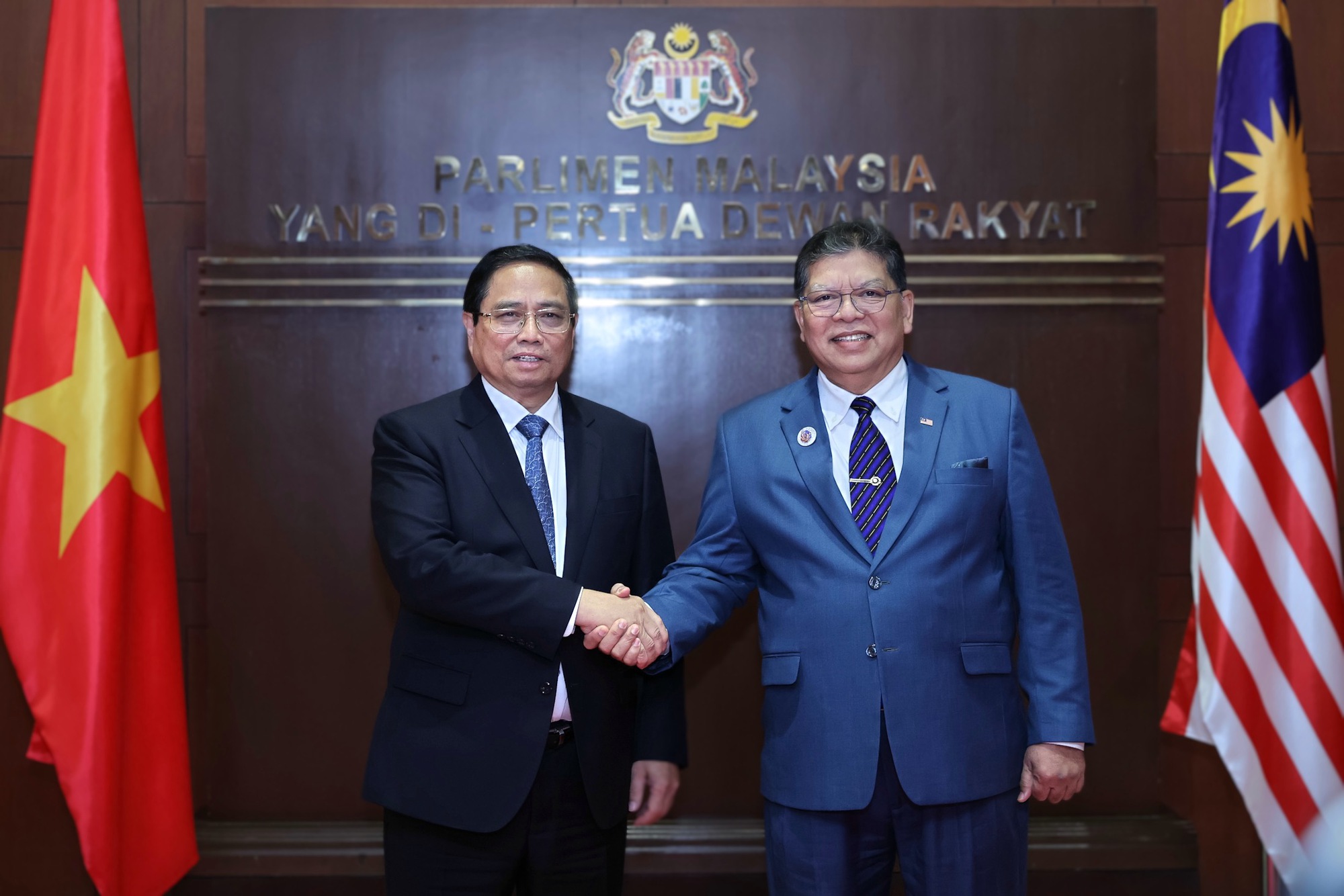 Thủ tướng Phạm Minh Chính hội kiến với Chủ tịch Hạ viện Malaysia Dato' Johari Bin Abdul - Ảnh: VGP