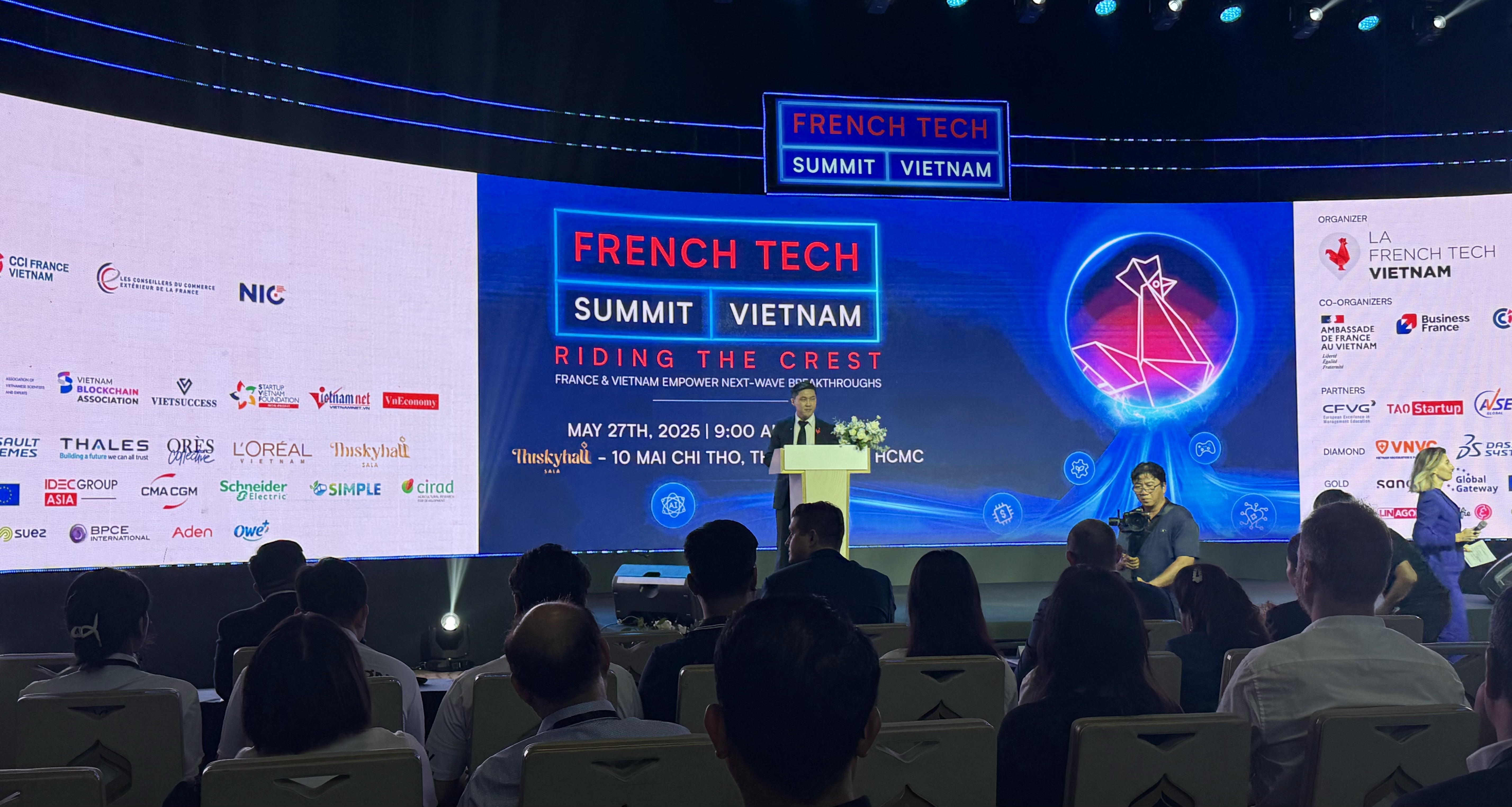 Chủ tịch La French Tech Vietnam Alexandre Sompheng ph&aacute;t biểu tại sự kiện.