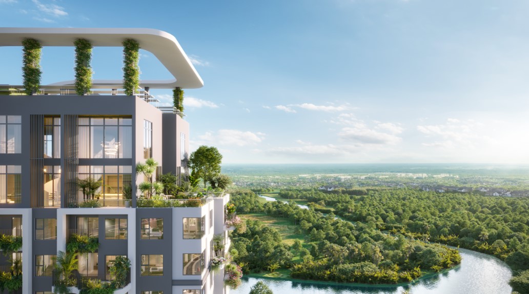 Sky Retreat hưởng hệ tiện ích của 4 triệu cây xanh, 8 tầng thực vật tươi tốt quanh năm.