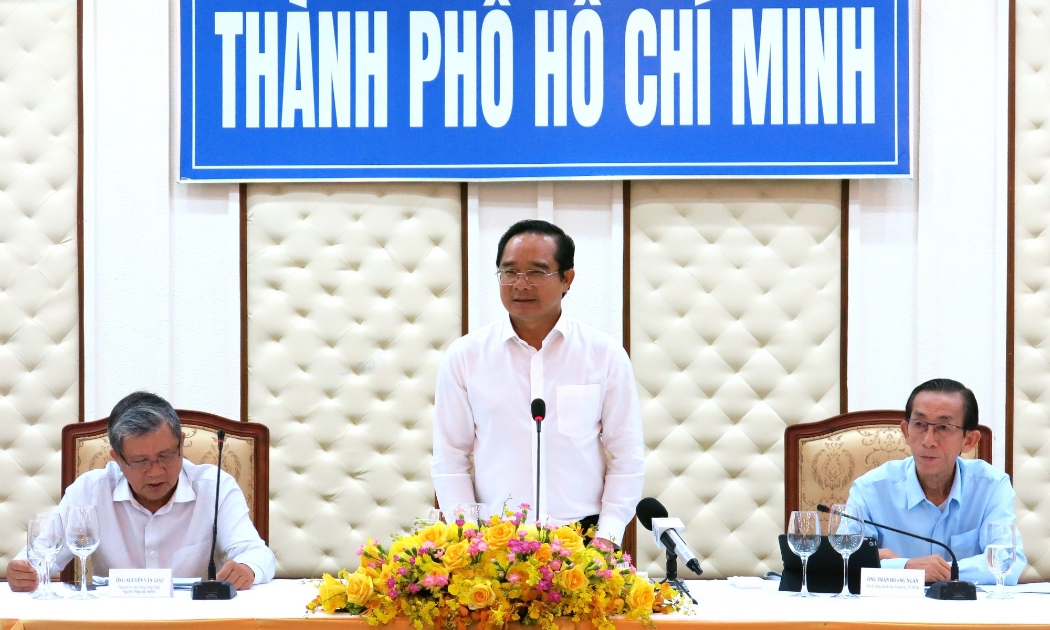 Chủ tịch Ủy ban nhân dân TP. Hồ Chí Minh Nguyễn Văn Được phát biểu tại buổi làm việc - Nguồn: Cổng thông tin điện tử TP. Hồ Chí Minh.