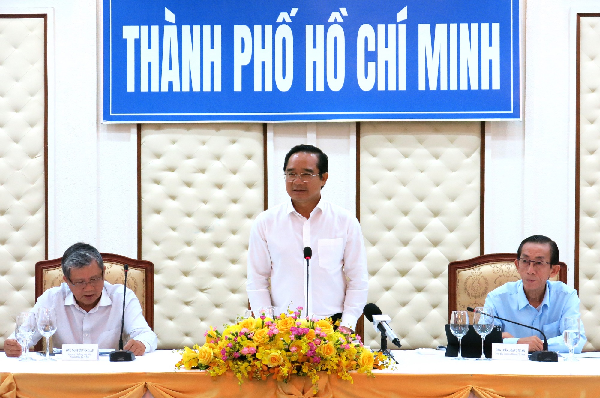 Chủ tịch Ủy ban nhân dân TP. Hồ Chí Minh Nguyễn Văn Được phát biểu tại buổi làm việc - Nguồn: Cổng thông tin điện tử TP. Hồ Chí Minh.