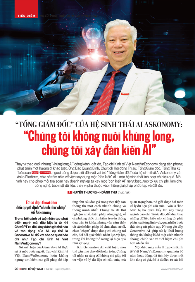 “Tổng giám đốc” của hệ sinh thái AI Askonomy: “Chúng tôi không nuôi khủng long, chúng tôi xây đàn kiến AI” - Ảnh 11
