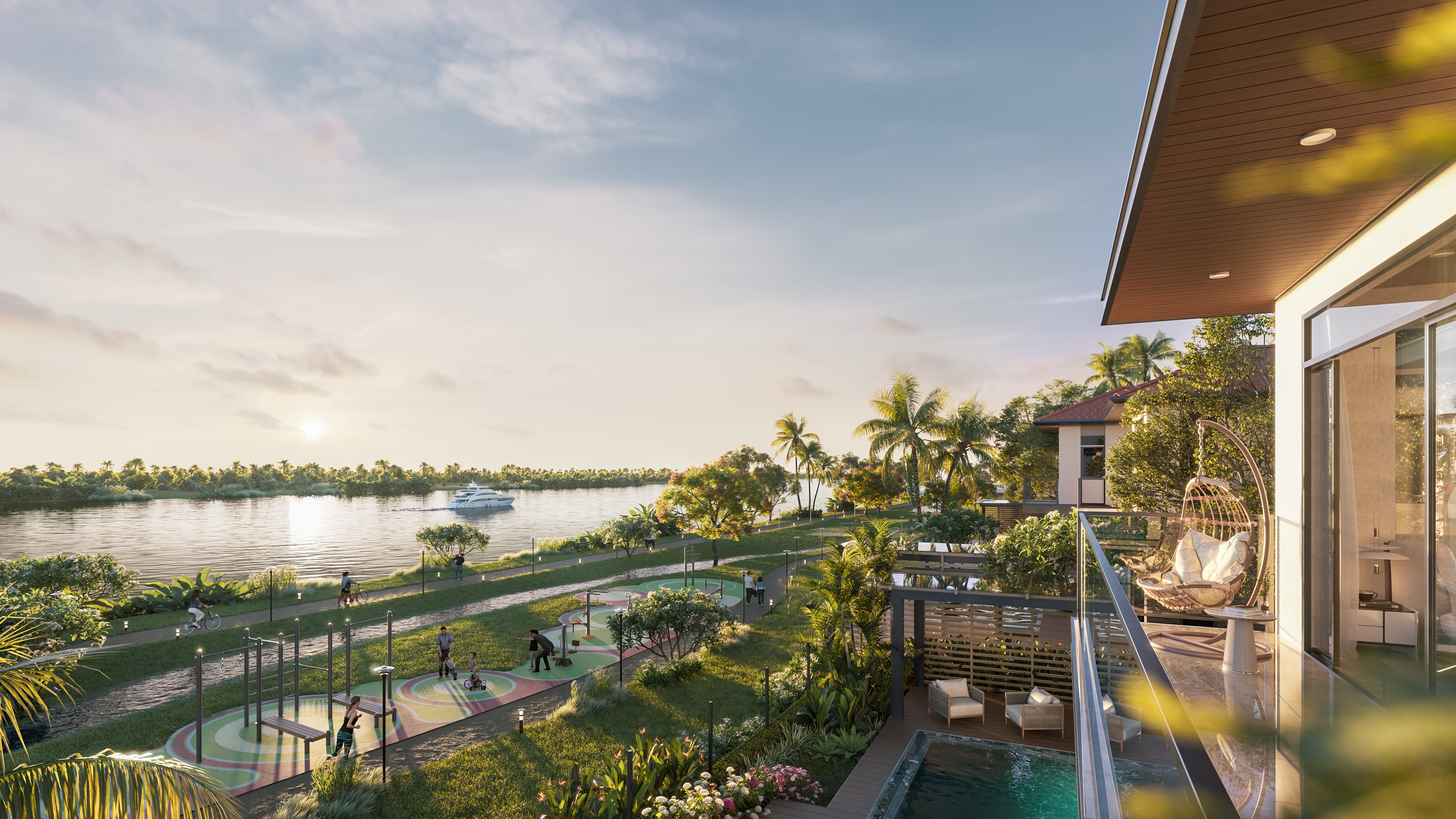 Tầm nhìn hướng thuỷ tại các sản phẩm cao cấp trong khu đô thị Waterpoint.