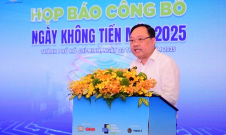 Ông Phạm Anh Tuấn, Vụ trưởng Vụ Thanh toán (Ngân hàng Nhà nước) chia sẻ tại buổi họp báo, chiều 2/6/2025.