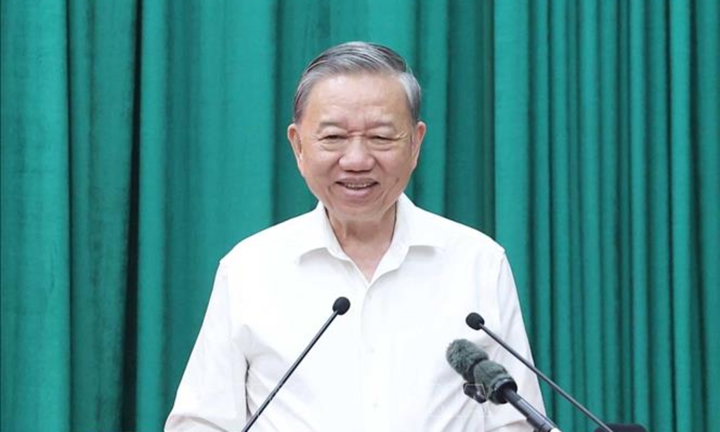 Tổng Bí thư Tô Lâm: Kon Tum và Quảng Ngãi sau khi hợp nhất sẽ vươn lên mạnh mẽ, trở thành cực tăng trưởng mới. Ảnh: TTXVN