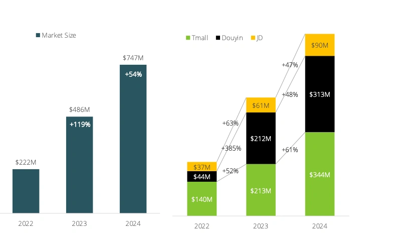 Thời trang v&agrave; thiết bị đạp xe: Quy m&ocirc; thị trường t&iacute;nh theo năm v&agrave; hiệu suất của c&aacute;c s&agrave;n thương mại điện tử. Nguồn:&nbsp;WPIC Marketing   Technologies.