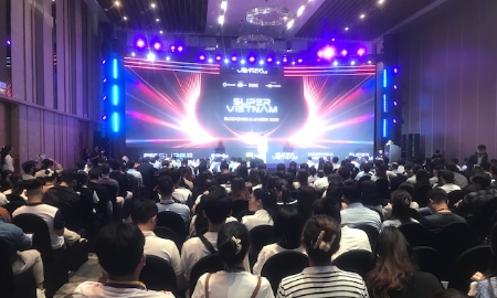 Toàn cảnh buổi khai mạc Tuần lễ Công nghệ chuỗi khối và Trí tuệ nhân tạo Việt Nam 2025 - Super Vietnam 2025 tại Đà Nẵng. Ảnh Ngô Anh Văn