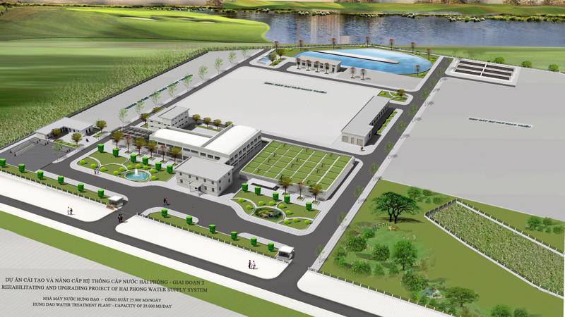 The Hưng Đạo Water Plant in Duong Kinh district is one of three water plants proposed for a capacity increase to 100,000 m³/day.