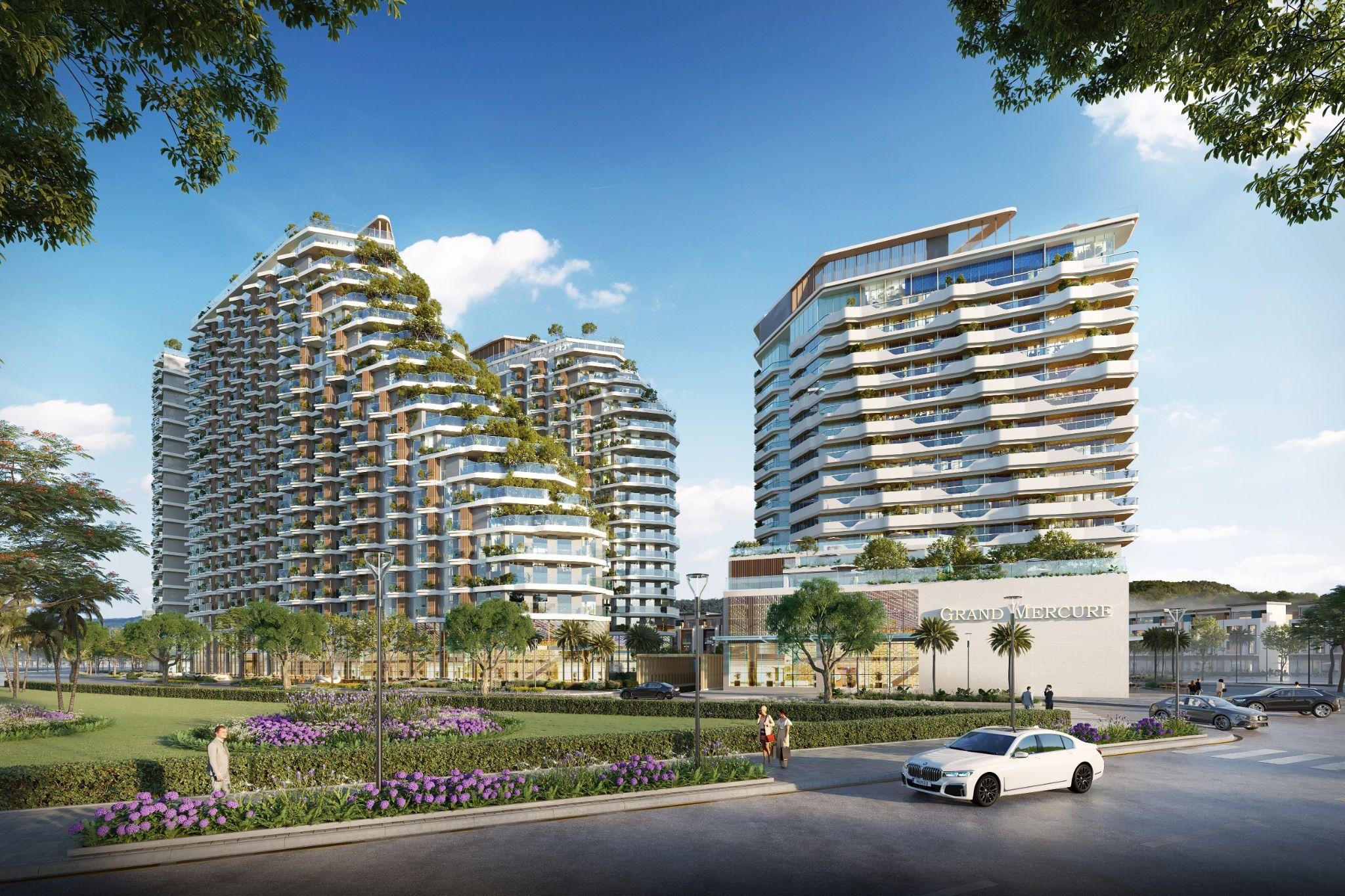 Bộ đ&ocirc;i c&ocirc;ng tr&igrave;nh biểu tượng ti&ecirc;n phong ch&agrave;o đ&oacute;n APEC 2027: Kh&aacute;ch sạn 5 sao Grand Mercure v&agrave; căn hộ du thuyền Meypearl Harmony Ph&uacute; Quốc.