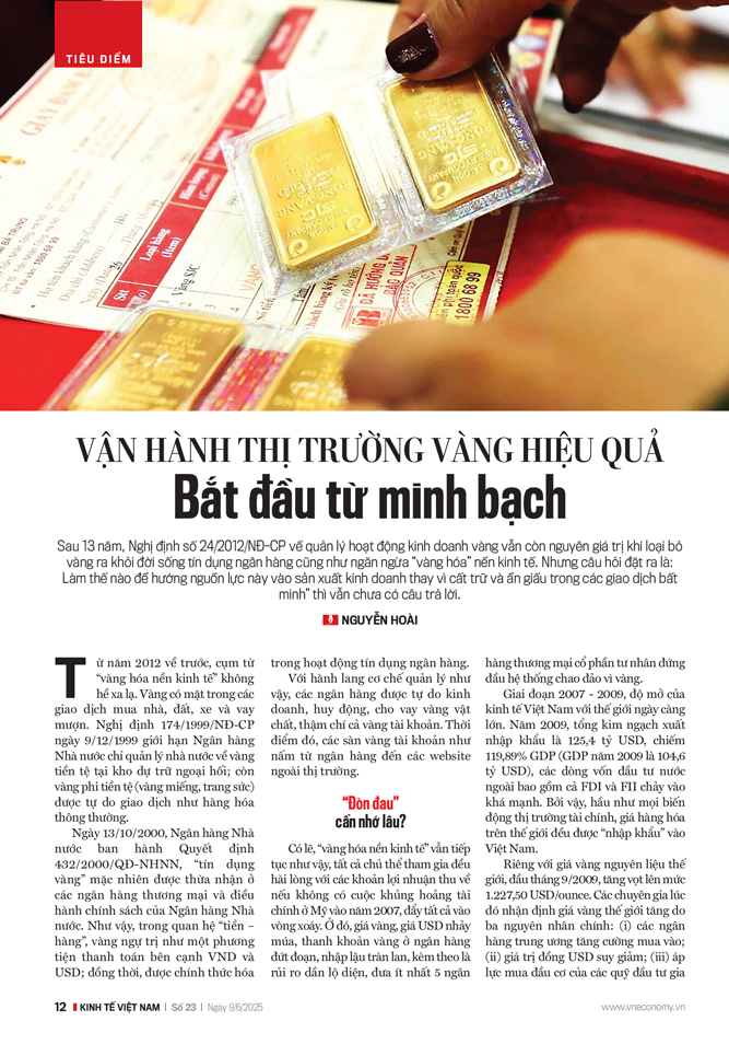 Vận hành thị trường vàng hiệu quả: Bắt đầu từ minh bạch - Ảnh 4