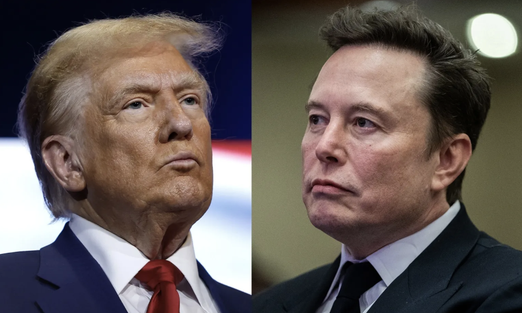 Mối quan hệ giữa Tổng thống Mỹ Donald Trump (trái) và tỷ phú Elon Musk (phải) đã xấu đi nhiều trong tuần này - Ảnh: Bloomberg.