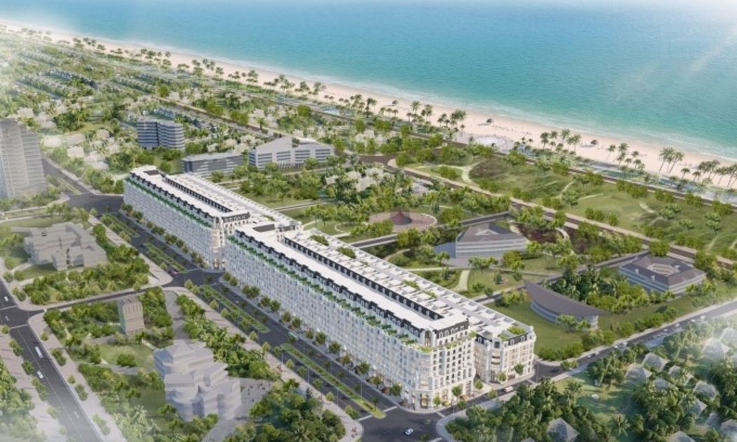 HTL Seaside sở hữu lợi thế mặt tiền đường Hùng Vương, chỉ cách bãi biển 500m.