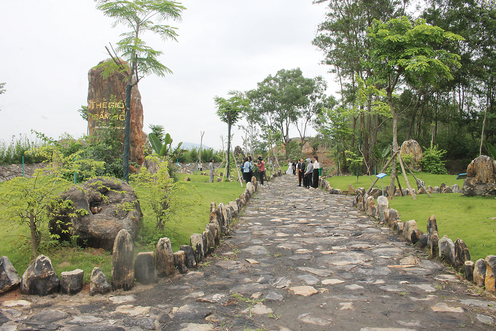 Khu bảo t&agrave;ng ho&aacute; thạch ngo&agrave;i trời ở mỏ than Na Dương. Ảnh CK