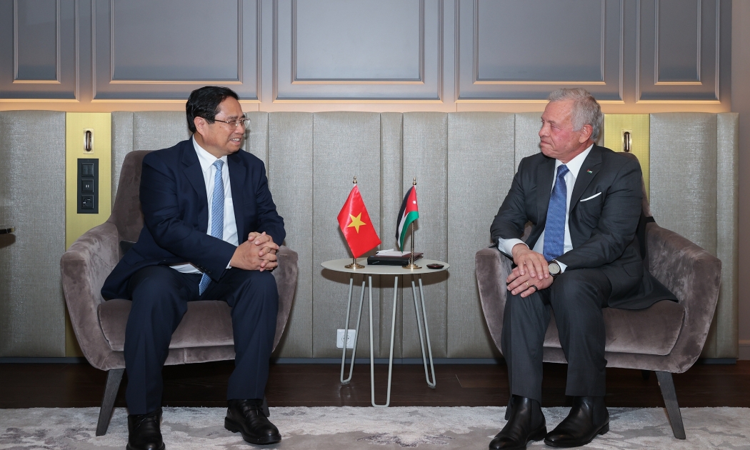 Thủ tướng Phạm Minh Chính hội kiến Quốc vương Jordan Abdullah II bin Al-Hussein - Ảnh: VGP