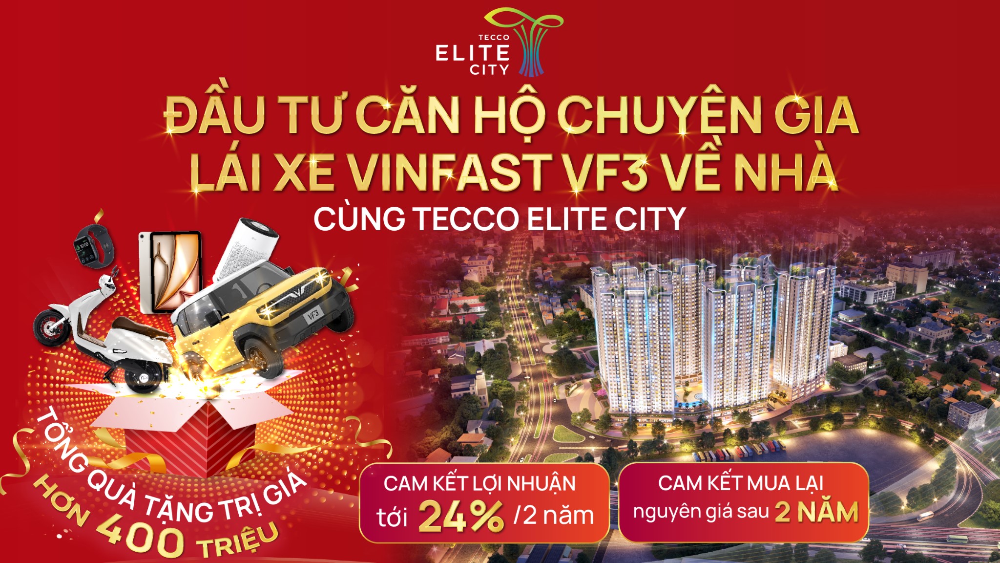 Đất Xanh Miền Bắc tung ưu đ&atilde;i khủng d&agrave;nh ri&ecirc;ng cho chủ nh&acirc;n căn hộ Tecco Elite City.