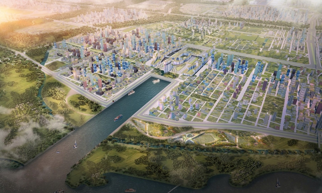 Khu vực CBD, theo ý tưởng quy hoạch đô thị sân bay Long Thành, là thành phố trung tâm nội địa tạo sức bật phát triển mạnh mẽ cho Nhơn Trạch nói riêng và Đồng Nai nói chung. Ảnh: Liên danh VIAR-NS-Coninco.