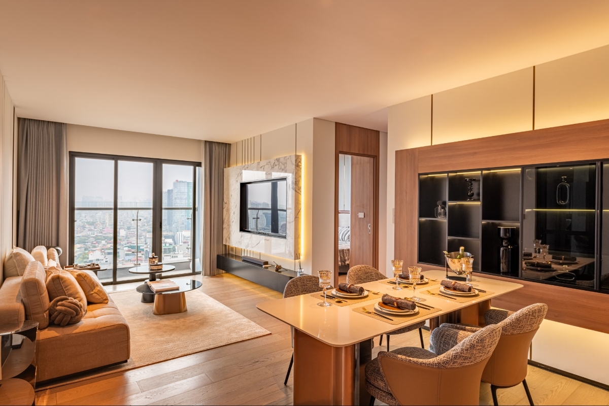 Căn hộ The Nelson Private Residences thiết kế theo phong c&aacute;ch tối giản nhưng vẫn hiện đại.