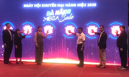 Nghi thức khai mạc Ngày hội khuyến mại hàng hiệu - Mega Sale Đà Nẵng 2025. Ảnh Ngô Anh Văn