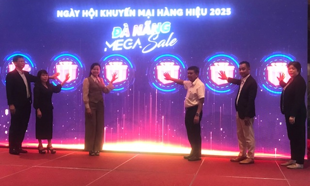 Nghi thức khai mạc Ngày hội khuyến mại hàng hiệu - Mega Sale Đà Nẵng 2025. Ảnh Ngô Anh Văn