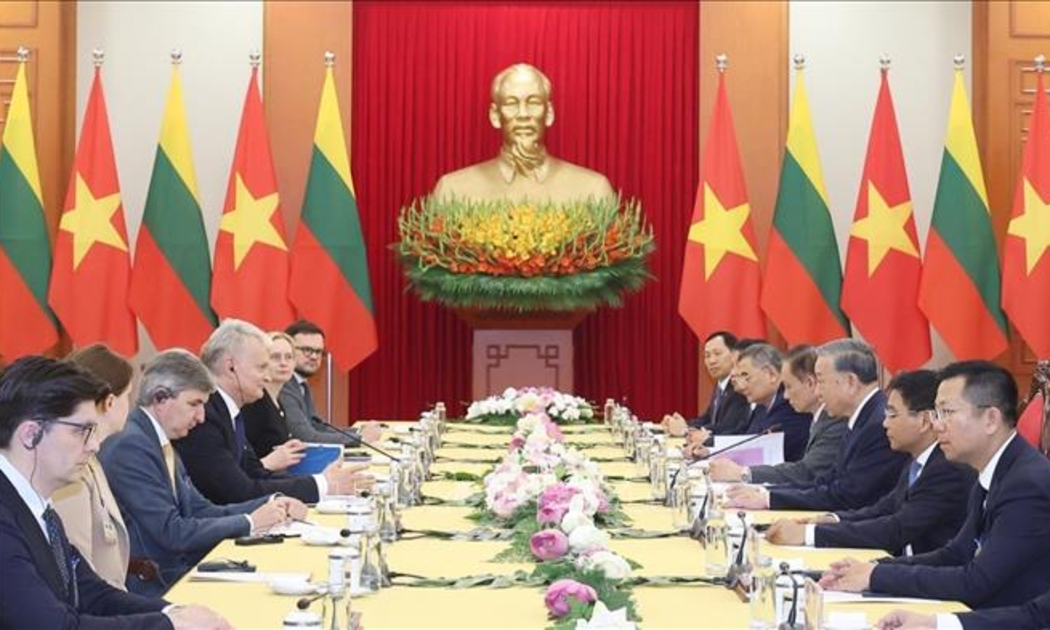 Tổng Bí thư Tô Lâm và Tổng thống Gitanas Nauseda đã trao đổi một số phương hướng, biện pháp lớn nhằm thúc đẩy quan hệ hữu nghị truyền thống giữa hai nước - Ảnh: TTXVN