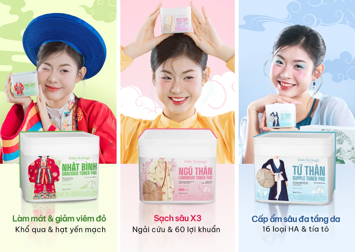Kh&ocirc;ng chỉ l&agrave; m&oacute;n đồ skincare, mỗi sản phẩm của S:kin Heritage c&ograve;n l&agrave; một l&aacute;t cắt di sản v&agrave; văn h&oacute;a Việt Nam.