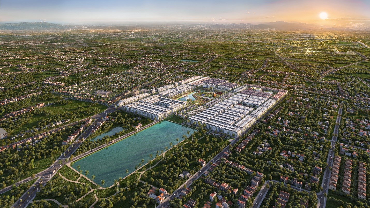 An Huy Mỹ Việt sở hữu hồ điều h&ograve;a rộng 15,5ha - l&aacute; phối xanh của to&agrave;n dự &aacute;n.