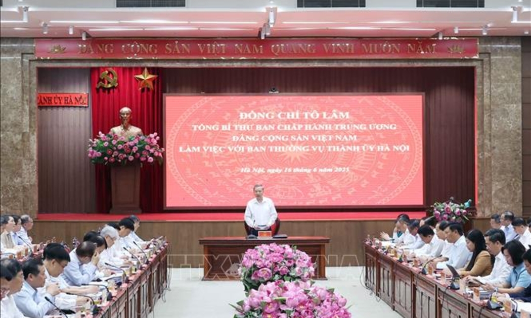 Tổng Bí thư Tô Lâm làm việc với Ban Thường vụ Thành ủy Hà Nội.