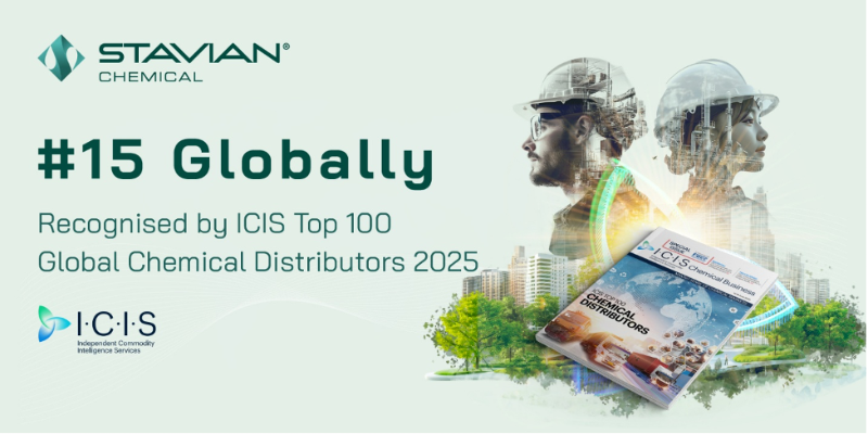 Stavian Chemical ranks among top 15 global distributors in ICIS 2025 list