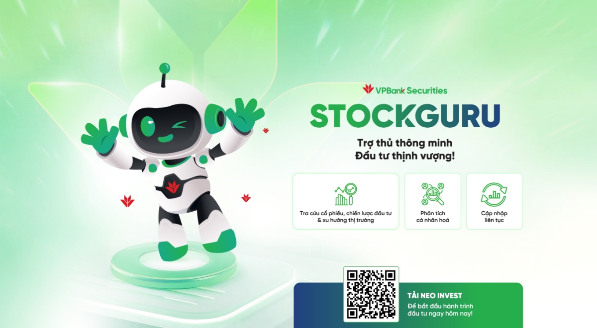 StockGuru - trợ l&yacute; AI chuy&ecirc;n về ph&acirc;n t&iacute;ch t&agrave;i ch&iacute;nh - chứng kho&aacute;n, được t&iacute;ch hợp v&agrave;o nền tảng NEO Invest.