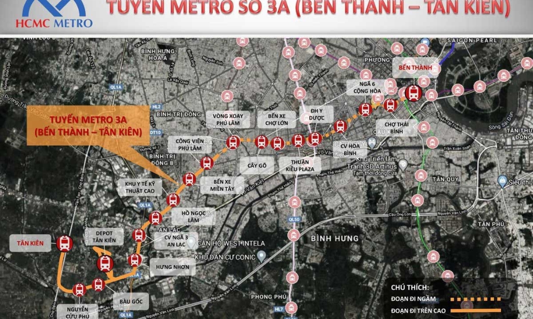 Toàn cảnh tuyến Metro 3A.