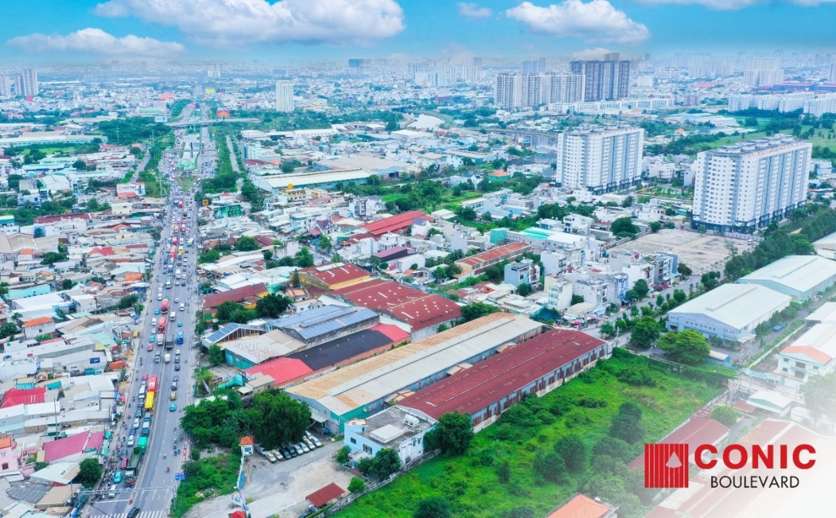 Tuyến quốc lộ 1A đoạn trước Conic Boulevard dự kiến sẽ được mở rộng như đoạn phía xa.