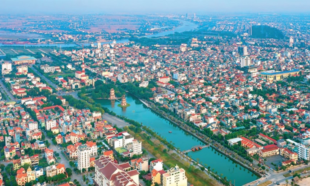 Một góc thành phố Ninh Bình nhìn từ trên cao. Ảnh: Ngọc Linh
