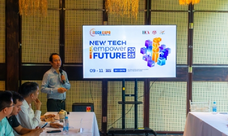 Ông Vũ Anh Tuấn, Tổng Thư ký HCA, thông tin sự kiện iTech Expo 2025, sáng 18/6/2025.