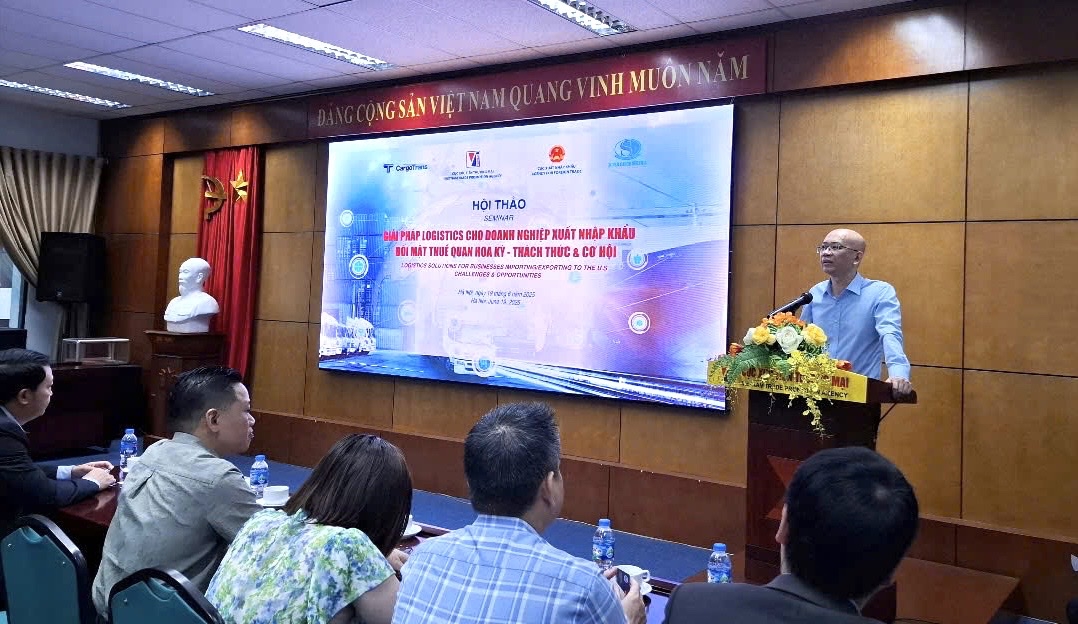 Ông Trần Thanh Hải, Phó Cục trưởng Cục Xuất nhập khẩu, Bộ Công Thương, chia sẻ tại hội thảo.