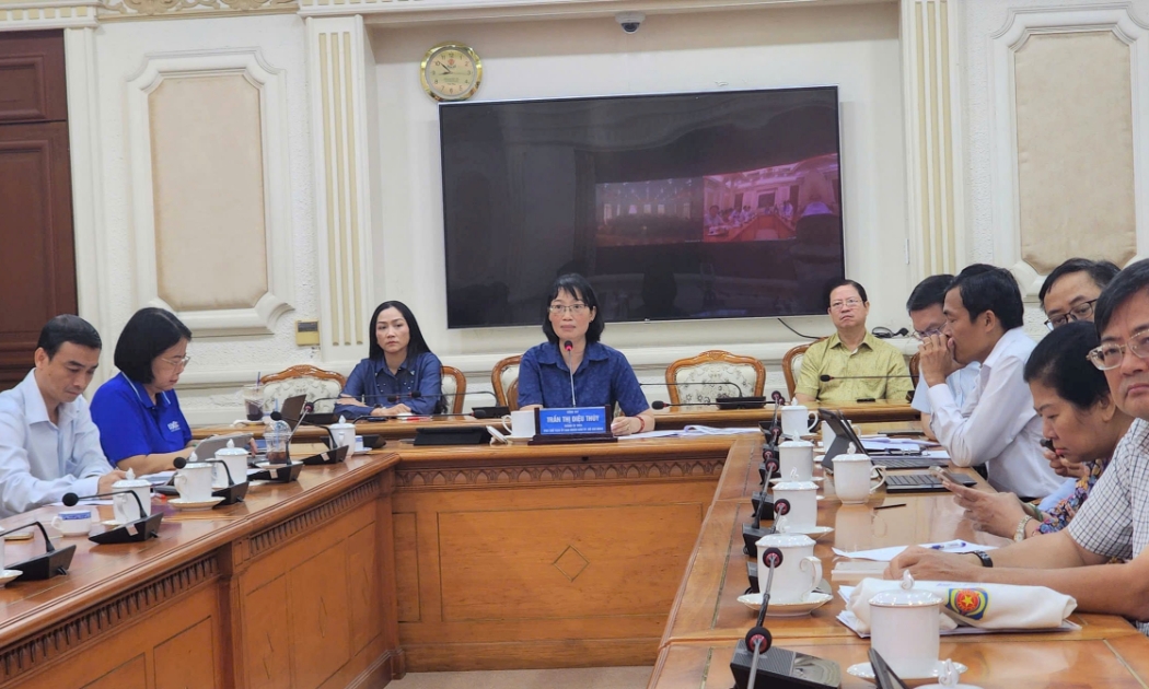 Phó Chủ tịch Ủy ban nhân TP.HCM Trần Thị Diệu Thúy chủ trì hội nghị - Nguồn: Cổng thông tin điện tử TP.HCM.