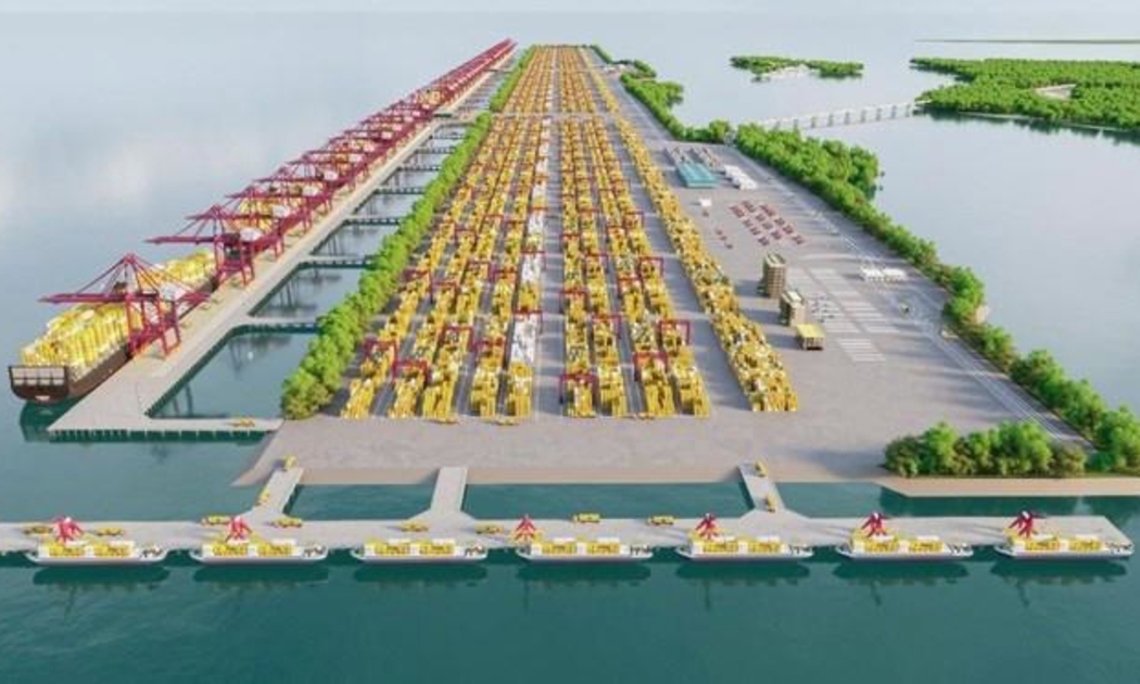 Phối cảnh cảng trung chuyển quốc tế Cần Giờ. Ảnh: Portcoast