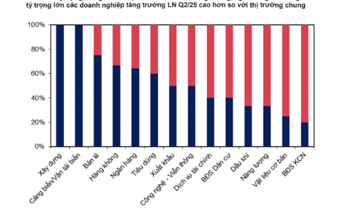 Lợi nhuận toàn thị trường ước tăng 14% trong quý 2/2025:  Xây dựng và Cảng biển bùng nổ, Bất động sản vẫn hụt hơi