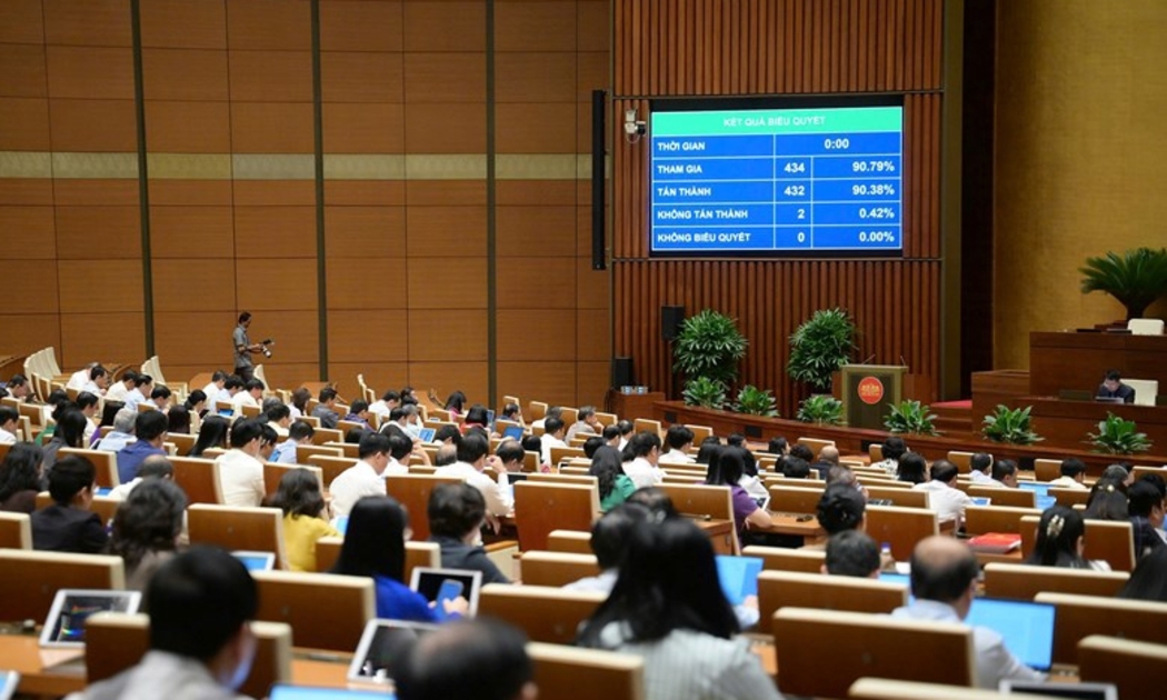 Quốc hội biểu quyết thông qua Luật. Ảnh: Quochoi.vn