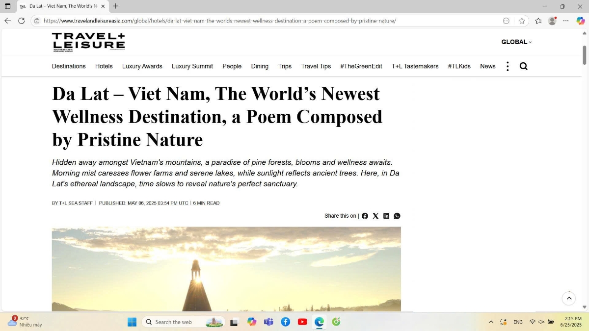 Đà Lạt xuất hiện trên tạp chí Travel and Leisure.