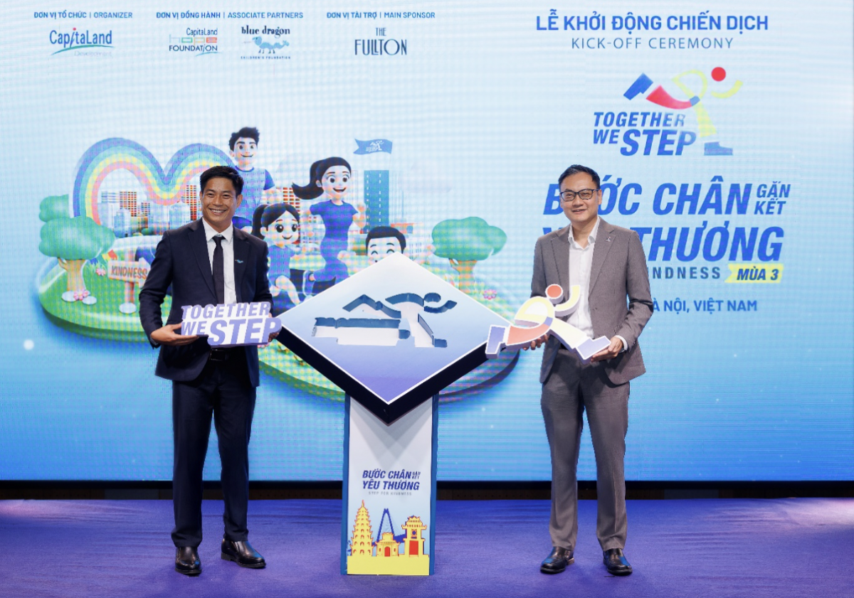Tổng Giám đốc khu vực phía Bắc của CapitaLand Development (Việt Nam) và  Đồng Giám đốc điều hành của Tổ chức Trẻ em Rồng Xanh chính thức khởi động chiến dịch