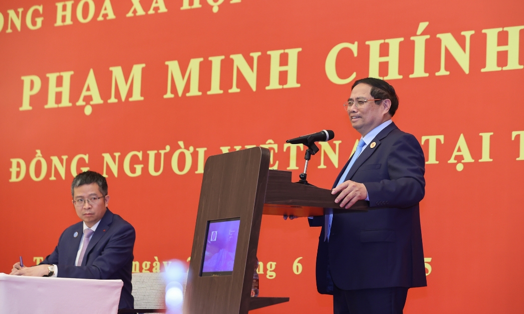 Thủ tướng phát biểu tại cuộc gặp - Ảnh: VGP