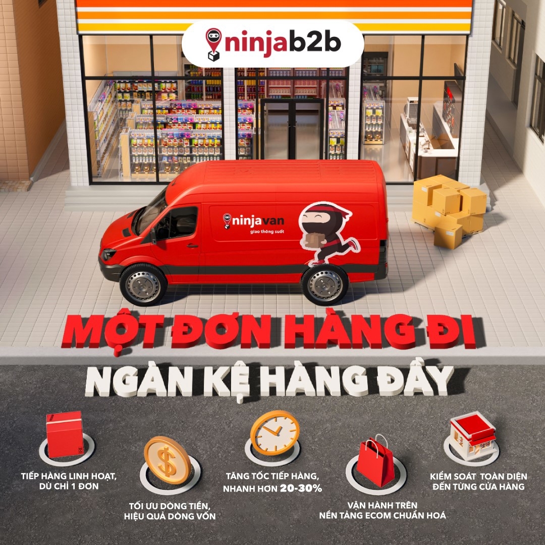 Ninja B2B Replenishment Solutions - một nền tảng d&agrave;nh ri&ecirc;ng cho ng&agrave;nh b&aacute;n lẻ, với khả năng giao h&agrave;ng nhỏ, nhanh v&agrave; theo d&otilde;i dữ liệu s&aacute;t điểm b&aacute;n.