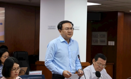 Giám đốc Sở Khoa học và Công nghệ TP.HCM Lâm Đình Thắng thông tin về Giải thưởng Báo chí viết về chuyển đổi số, đổi mới sáng tạo TP.HCM, chiều 26/6.