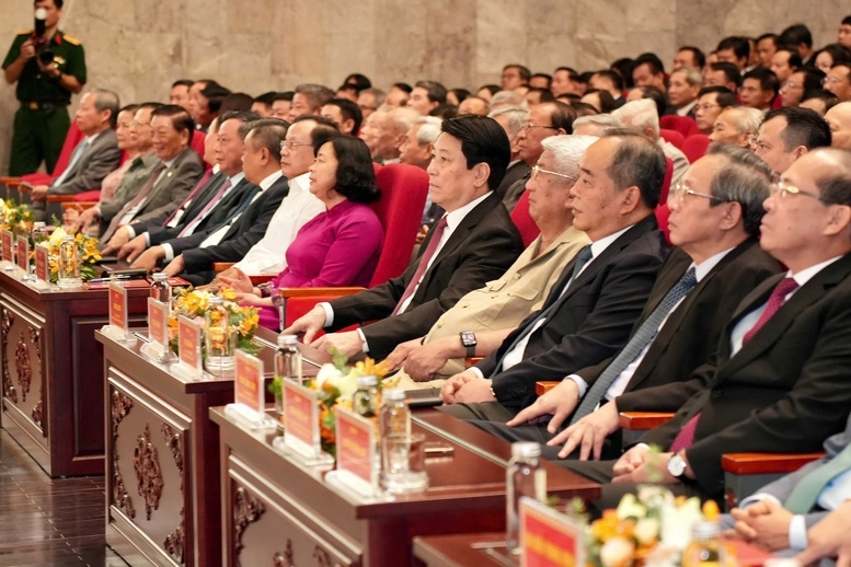 Ủy viên Bộ Chính trị, Chủ tịch nước Lương Cường dự Lễ công bố tại Hà Nội. Ảnh: VGP.