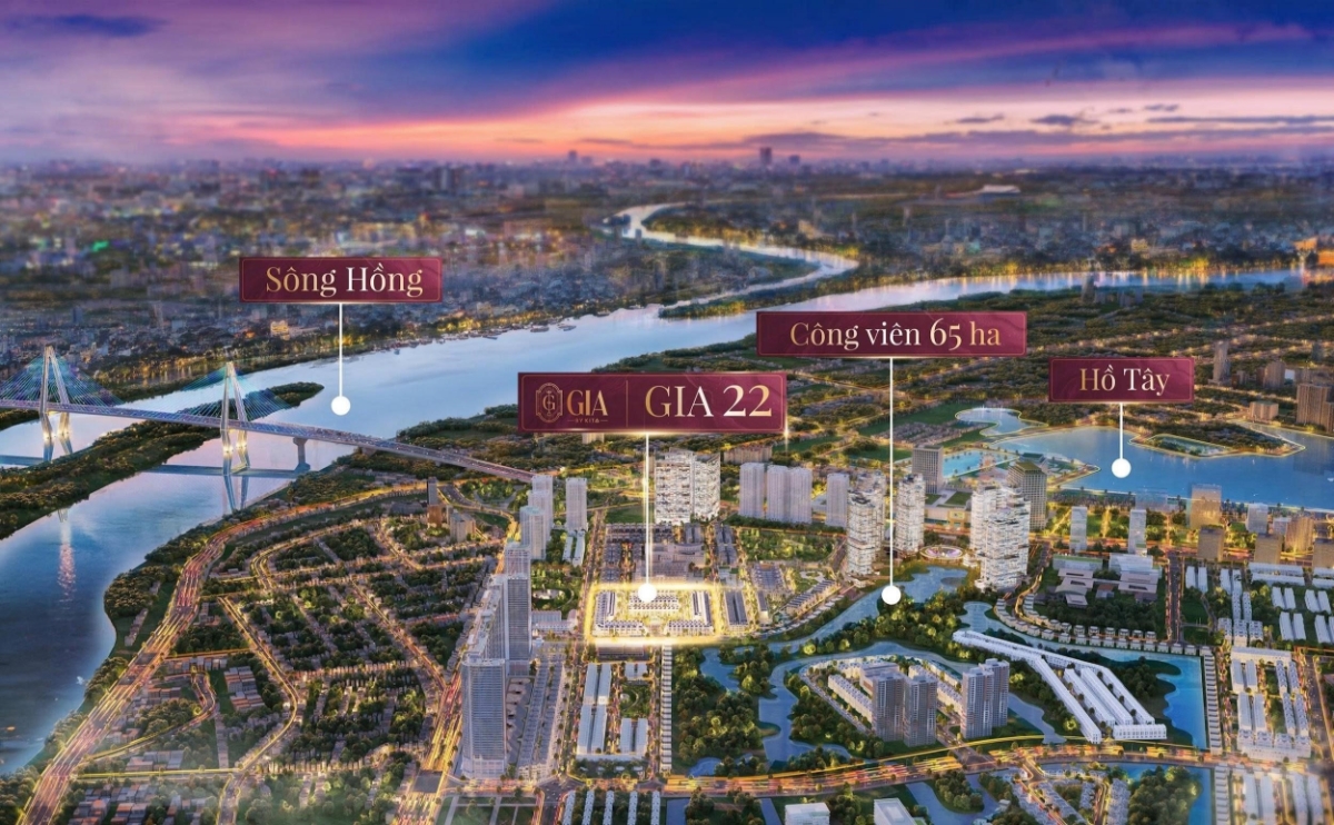 GIA22 là phân khu biệt thự nổi bật nhất quần thể GIA by KITA, sở hữu lợi thế ôm trọn siêu công viên 65ha.