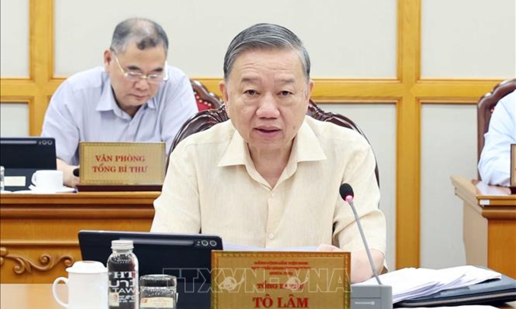 Tổng Bí thư Tô Lâm phát biểu chỉ đạo hội nghị. Ảnh: TTXVN