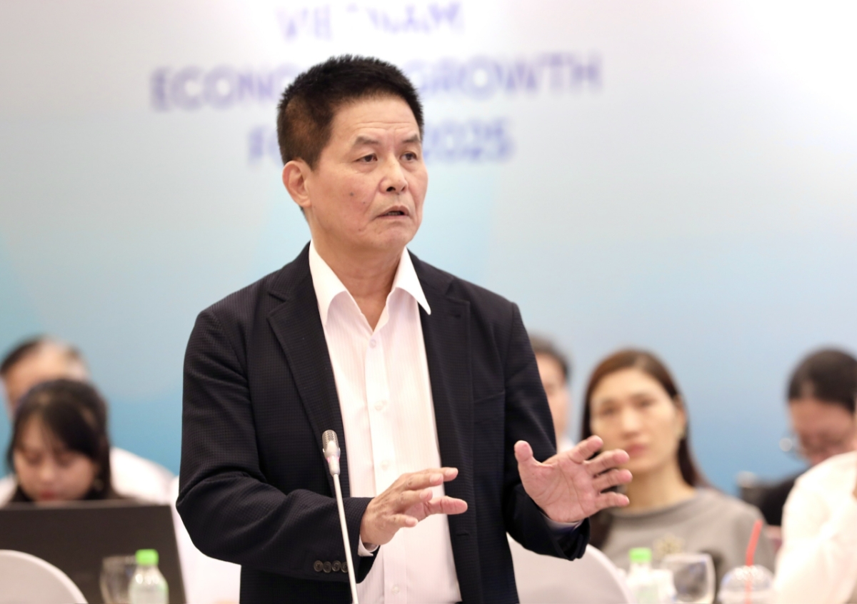 Đại diện doanh nghiệp, chuyên gia kinh tế cũng như đại diện các hiệp hội kinh tế đề xuất các giải pháp tại Diễn đàn Tăng trưởng Kinh tế Việt Nam 2025. Ảnh: Việt Dũng