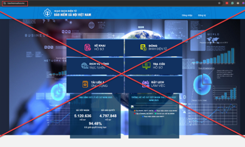 Cảnh báo về website giả mạo Cổng dịch vụ công trực tuyến Bảo hiểm xã hội Việt Nam